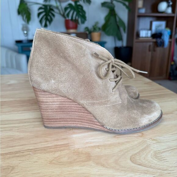 Lucky Brand Tan Suede Wedge Booties - Picture 3 of 7